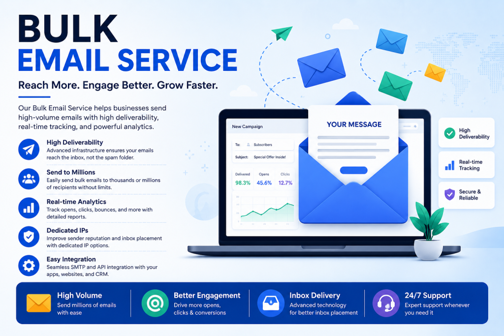 Powerful bulk email service for growth
